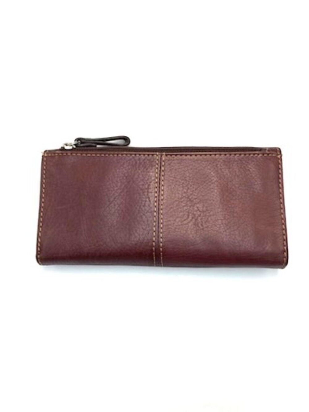 Fossil Leather Wallet Clutch Trifold Brown Cards Coins Money Checkbook - Picture 2 of 5